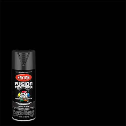Miniatura 2 de Krylon K02702007 Fusion - Pintura en aerosol todo en uno para interiores y exteriores, color negro brillante, 12 onzas (paquete de 2)