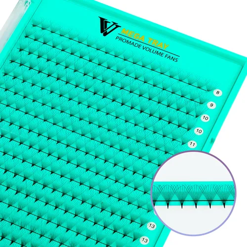 Miniatura 2 de VAVALASH Extensiones de pestañas postizas en abanico 10D, 14D, 16D, 20D 0.05, 0.07 de grosor, con rizado C/D, con tallo medio, extensiones