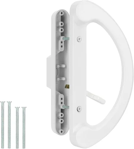 Miniatura 10 de HILLMASTER Juego de manijas para puerta corredera de patio con cerradura de muesca 45° para reemplazo, diseño reversible de estilo de muesca, sin