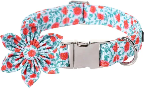 Miniatura 17 de Lionet Paws Collar de primavera para perro con lazo marinero, suave, cómodo, ajustable, lindo collar de margaritas para perros grandes, cuello de 16