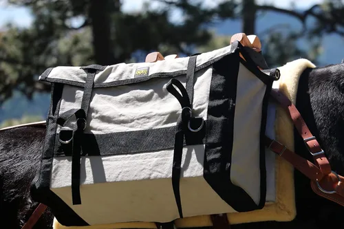 Miniatura 3 de TrailMax - Alforjas de lona para caballos y mulas; paquete de alforjas de lona de 24 onzas para sillas de montar Sawbuck o Decker; alforjas Sawbuck