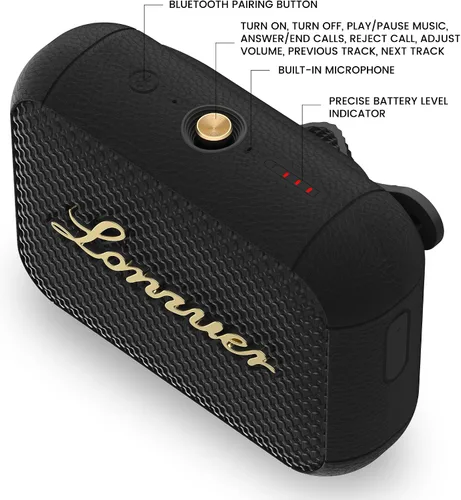 Miniatura 9 de Leap - Altavoz portátil Bluetooth para ducha, resistente al agua, IPX7, negro, pequeño altavoz inalámbrico para playa, baño, viajes, regalo, sonido