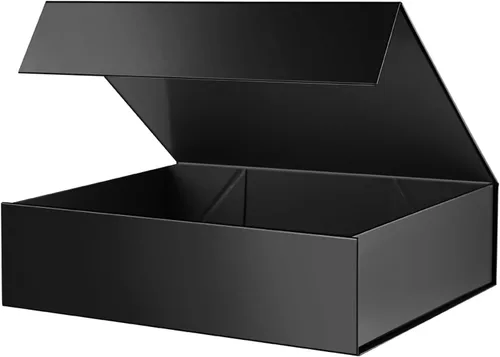 Miniatura 29 de PACKHOME Caja de regalo de 11.5 x 8 x 2.5 pulgadas, caja resistente para camisas con tapa magnética para múltiples ocasiones (negro brillante)
