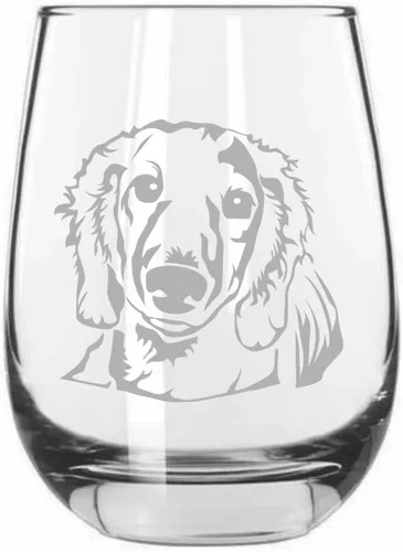 Miniatura 163 de Sakhalin Husky Dog - Copa de vino grabada personalizada de 15.25 onzas sin tallo