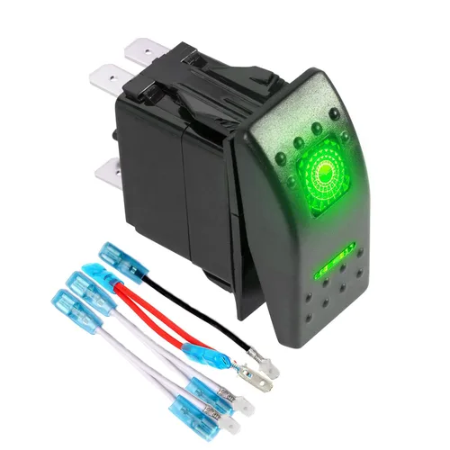 Miniatura 11 de FXC Interruptor basculante SPDT de 3 posiciones de 7 pines láser encendido/apagado/encendido luz LED roja 20A/12V 10A/24V interruptor de palanca