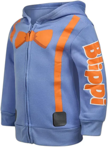 Miniatura 7 de Blippi Sudadera con capucha con cremallera para niños pequeños y pequeños, color azul, Naranja