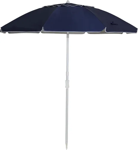 Miniatura 19 de Sombrilla de playa al aire libre de 6.5 pies con anclaje de arena, inclinación y protección solar UV50+, ligera y portátil, perfecta para playa
