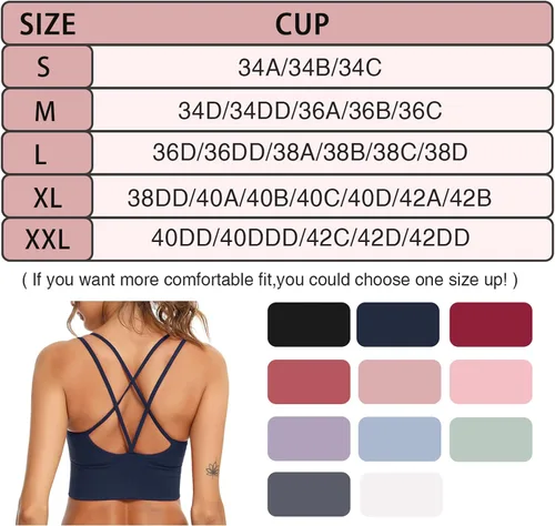Miniatura 6 de Sykooria 3 Pack Strappy Sports Bra for Women Sexy Crisscross for Yoga Running Athletic Gym Workout Fitness Tank Tops