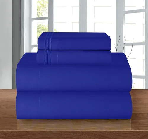 Miniatura 75 de Elegant Comfort - Juego de sábanas de 4 piezas de microfibra, 1500 hilos, sin arrugas, sábana bajera elástica, esquinas tipo bolsillos profundos
