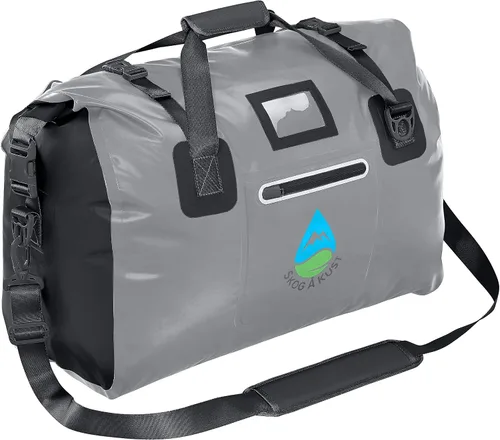 Miniatura 26 de Skog Å Kust Duffelsak - Bolsa de lona impermeable resistente para deportes, viajes y más, tamaños de 40, 60 y 90 litros, Negro, Deportivo/resistente