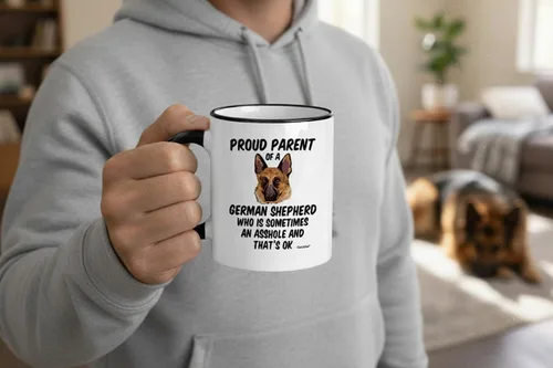 Miniatura 4 de Casitika Regalos de pastor alemán. Taza de café Shepard de 11 onzas. Orgulloso padre de un pastor alemán que a veces es un agujero y está bien.