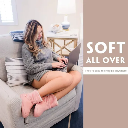 Miniatura 2 de Longbay Pantuflas de punto de chenilla cálidas para mujer de espuma viscoelástica cómodas de gamuza esponjosas de espuma viscoelástica botas de casa