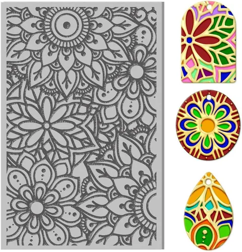 Miniatura 10 de CHGCRAFT Hojas de textura de arcilla polimérica de invierno, alfombrillas de textura de arcilla de goma, herramientas de textura de arcilla