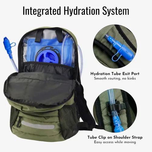 Miniatura 5 de Zavothy Mochila de senderismo multiusos de 18 litros con bolsa de agua de 3 L, mochila de hidratación duradera con compartimento aislado