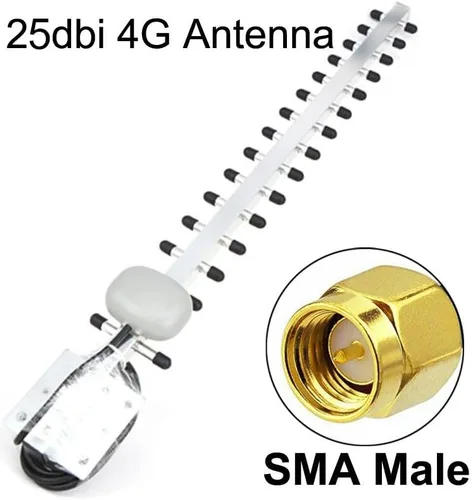 Miniatura 3 de 4G LTE 25dBi de alta ganancia de largo alcance impermeable al aire libre SMA macho Yagi antena con cable de 5 pies para 4G LTE Router red