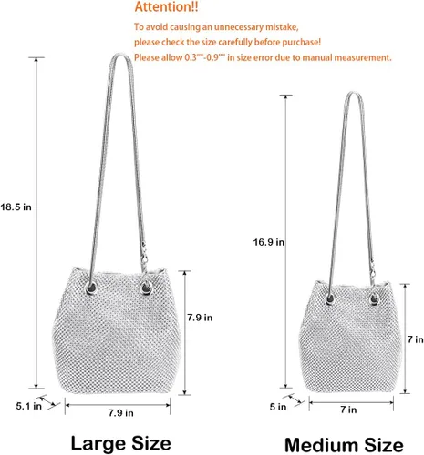 Miniatura 4 de Bolsa de noche para mujer, tamaño mejorado, con diamantes de imitación, bolsa brillante para fiesta, boda, cita nocturna