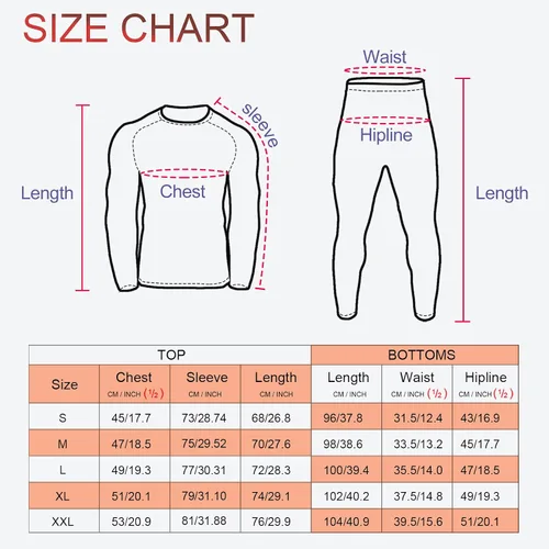 Miniatura 7 de Men's Fleece Lined Long Johns Base Layer Set Top Bottom for Ski Running Cold Weather