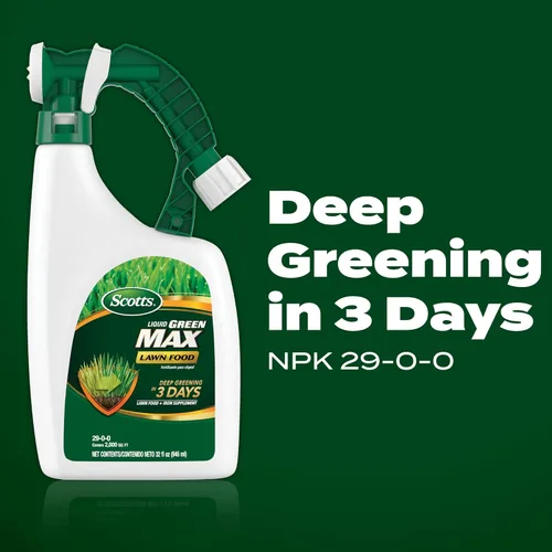 Miniatura 4 de Scotts Liquid Green Max Lawn Food: 2,000 pies cuadrados, Fertilizante 2 en 1 y suplemento de hierro, uso en cualquier tipo de césped, 32 oz.