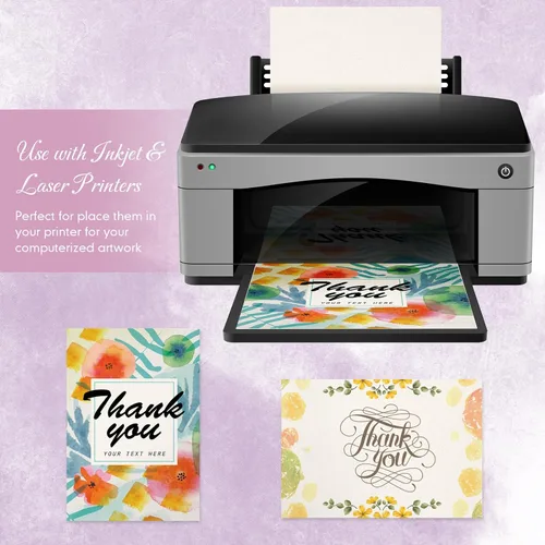 Miniatura 3 de Geosar 50 hojas de cartulina de lino, cartulina para invitaciones, papel de impresora pesado de 92 lb, 250 gsm, tarjetas de índice para impresora