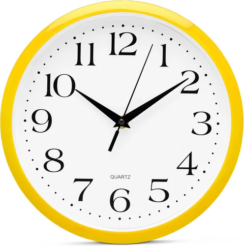 Miniatura 27 de Bernhard Products - Reloj de cuarzo de pared rojo, silencioso, sin tictac, 12 pulgadas, a pila, redondo, fácil de leer