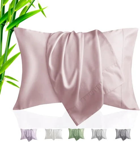 Miniatura 13 de Fundas de Almohada Tamaño Queen Paquete de 2, Fundas de Almohada de Rayón de Bambú Refrescantes con Cierre de Sobre, Fundas de Almohada Frescas