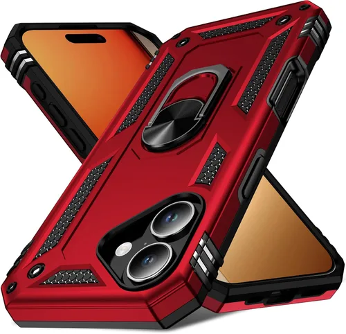 Miniatura 21 de 17 Pro - Funda de teléfono para hombre con anillo de soporte, armadura resistente de grado militar para iPhone 17 Pro, funda a prueba de golpes, Azul