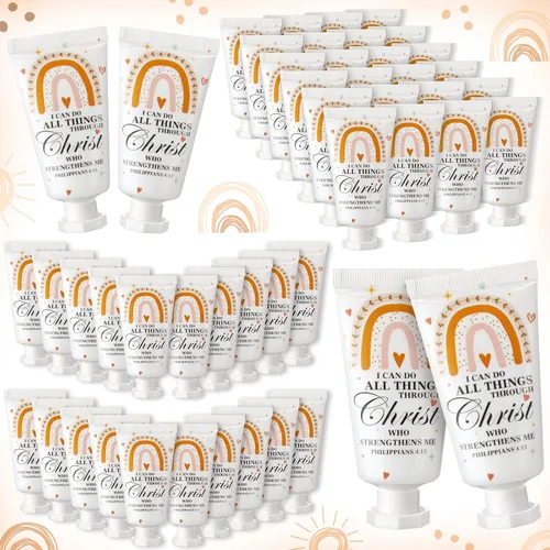 Miniatura 15 de Paquete de 50 Lociones Cristianas para Manos a Granel Regalos para Mujeres Rellenos de Calcetines de Navidad Regalos Bíblicos Mini Loción de Manos