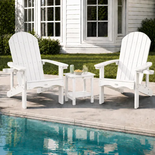 Miniatura 32 de Y&M Adirondack - Silla negra para hoguera, sillas de patio al aire libre con soporte para tazas, resistentes a la intemperie, sillas de patio