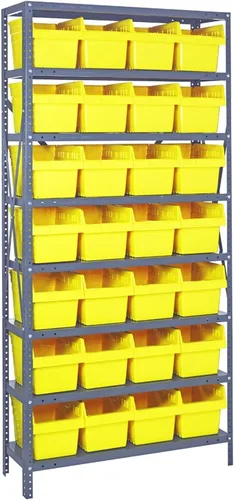 Miniatura 58 de Quantum QSBU-245BK Heavy Duty Shelving Unit with (7) Shelves and (24) QUS245 Black Bins for Garage Warehouse Storage Distribution 400 lb Load
