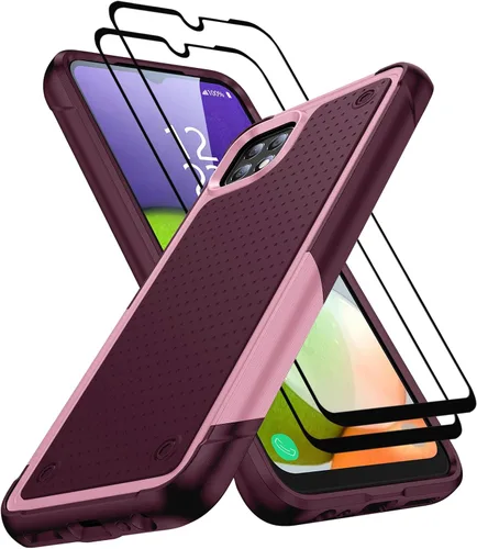 Miniatura 297 de Jeylly Compatible con Samsung Galaxy A22 5G Funda, Funda Samsung A22 5G con 2pcs protectores de pantalla de vidrio templado