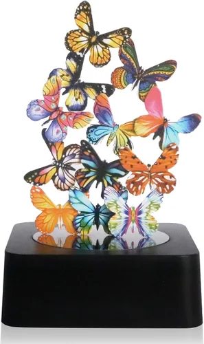 Miniatura 7 de Juguetes de escritorio para oficina para adultos, diseño de mariposas magnéticas, decoración de escritorio para mujer, oficina (base circular)
