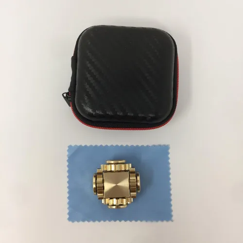 Miniatura 2 de Juguetes giratorios de latón puro con engranajes de cubo giratorios, juegos de dedos, regalo ideal para TDA/autismo, para aliviar el estrés