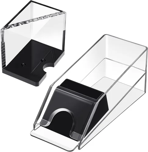 Honoson Zapato de Blackjack y Bandeja de Descarte Zapato Dispensador de Cartas de Blackjack de Acrílico Transparente para Cartas de Juego Bandejas