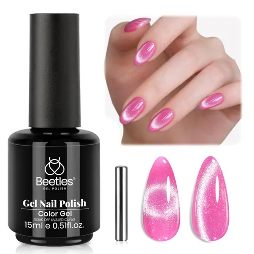 Miniatura 63 de Beetles - Esmalte de uñas de gel ultravioleta semipermanente sin HEMA de alto brillo para manicura francesa y arte de uñas, frasco a juego, blanco