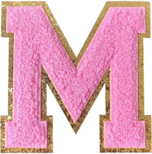 Miniatura 77 de GYGYL - 3 parches de letras deportivas de felpilla con purpurina, parches para planchar de tamaño grande para decoración de disfraces