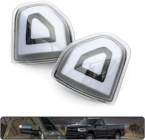 Miniatura 5 de 2 piezas de luz LED anaranjada para espejo y señal de giro para Dodge Ram 1500 2021 2022 2023, para Ram 1500 Classic 2022 2023, para Ram 2500 3500