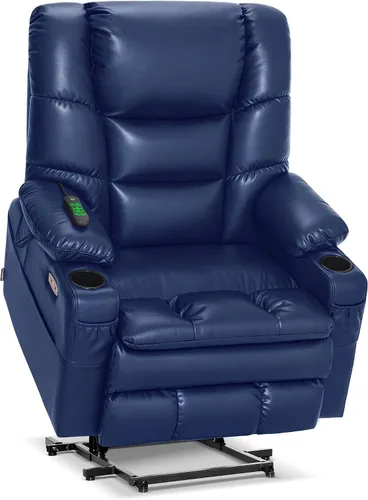 Miniatura 12 de MCombo Silla Reclinable Grande de Elevación con Triple Motor con Masaje y Calefacción Dual, Reposacabezas Ajustable para Personas Mayores Altas