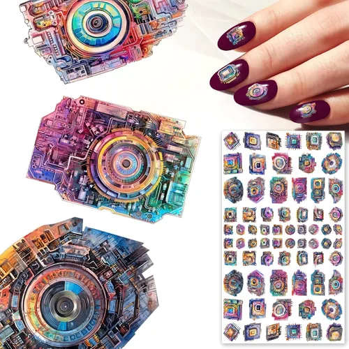 Miniatura 5 de Adhesivos para uñas (5 hojas) FLONZNAIL Just Watercolors Dots