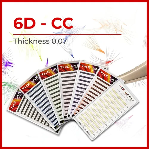 Miniatura 2 de THE LASH SUPPLY 120 abanicos de Halloween, extensiones de pestañas de color prefabricadas 6D, rizo CC, longitud de mezcla de 0.39 a 0.63 pulgadas