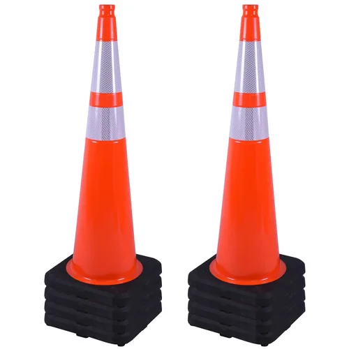 Miniatura 49 de OrangeStar Conos de Tráfico de 36" Paquete de 6 Conos de Seguridad Azules con Collares Reflectantes, Base de Servicio Pesado para Construcción