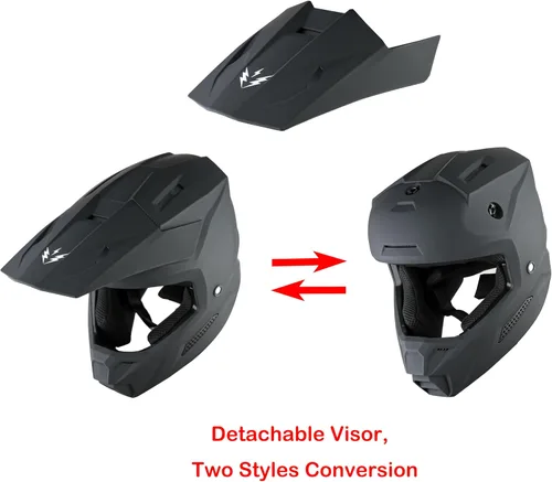 Miniatura 3 de 1Storm - Casco de motocross para jóvenes, ATV, BMX, MX, motocicleta todoterreno, kart, patinetas, multideportes, para niños, color negro mate +