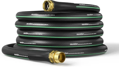 Miniatura 12 de GreatBuddy Manguera de jardín de 3 pies, 5/8 pulgadas, manguera híbrida resistente, flexible y ligera, explosión de 600 PSI con accesorios de latón