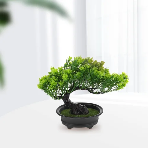 Miniatura 8 de Hemoton Árbol bonsái artificial, árbol de pino artificial, decoración de fiesta de Navidad, bonsái, decoración del hogar, plantas falsas para pared