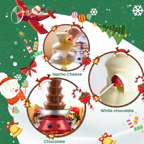 Miniatura 7 de Fuente de chocolate, torre comercial de fondue de chocolate caliente, 5 niveles, 7 libras, gran capacidad, máquina de calentamiento de fusión