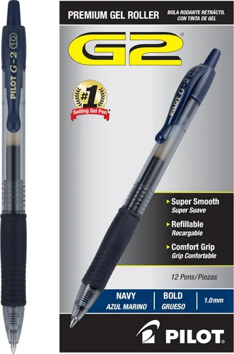 Miniatura 9 de Pilot G2 Bolígrafos de gel premium con punta rodante, punta gruesa de 1 mm, bolígrafos rojos, paquete de 12 - Ideal para la escuela, escritura