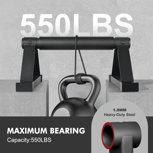 Miniatura 3 de Barras de flexiones de madera, barras paraletas, barras antideslizantes para parada de manos para calistenia, fitness, entrenamientos de piso, Negro