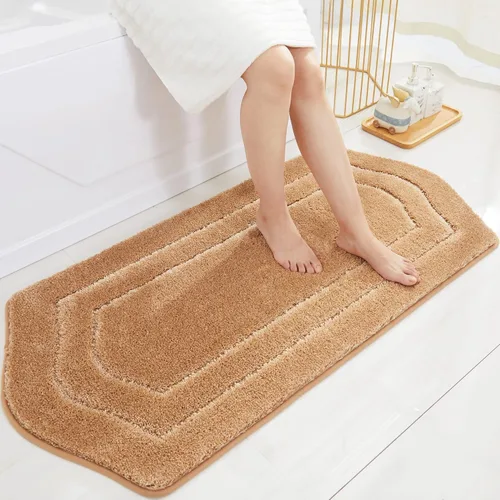Miniatura 24 de COSY HOMEER Alfombras de Baño Extra Gruesas para Baño - Juegos de Alfombras Antideslizantes de Lino de Baño Suave Felpa 100% Poliéster Fuerte Sala