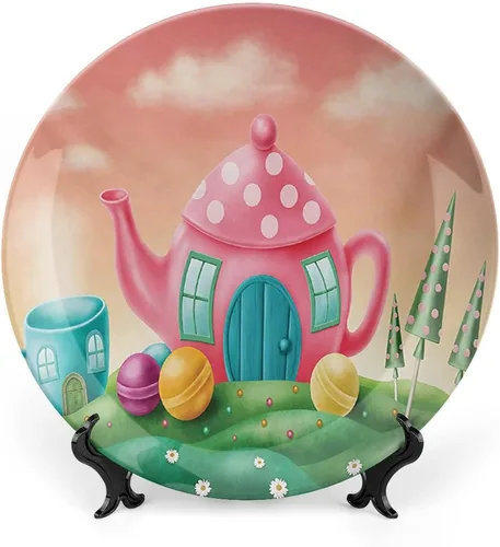 Miniatura 14 de XISUNYA Plato decorativo de 6 pulgadas, cerámica de cerámica para decoración de otoño, imagen suave de hojas de otoño desvanecidas, impresión