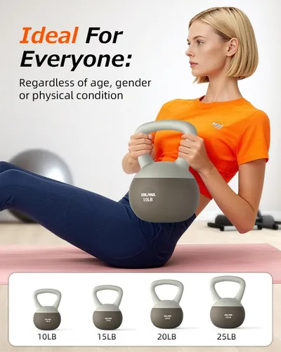 Miniatura 6 de Soft Kettlebell, Safe Strength Training Kettle bell, Cushioned Impact-Resistant Base and Anti-Slip Grip Weight, Kettlebells Set for Home Workouts