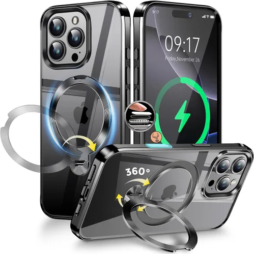 Miniatura 33 de Funda magnética de privacidad para iPhone 17 Pro Max [Cartulina con purpurina para bricolaje] [Soporte magnético invisible] Protector de pantalla